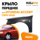 Крыло переднее левое Hyundai Accent (1999-2012) KUZOVIK